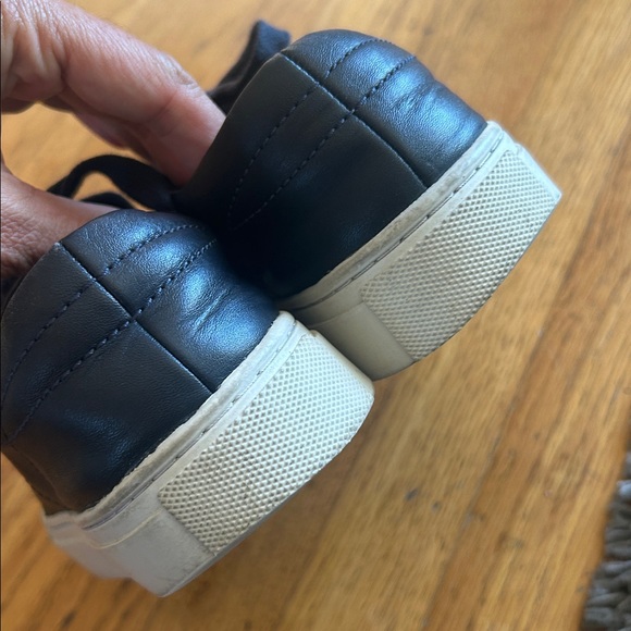 Tory Burch Womens Amalia Nappa Leather Sneakers Size 5 Navy Blue - Picture 5 of 8